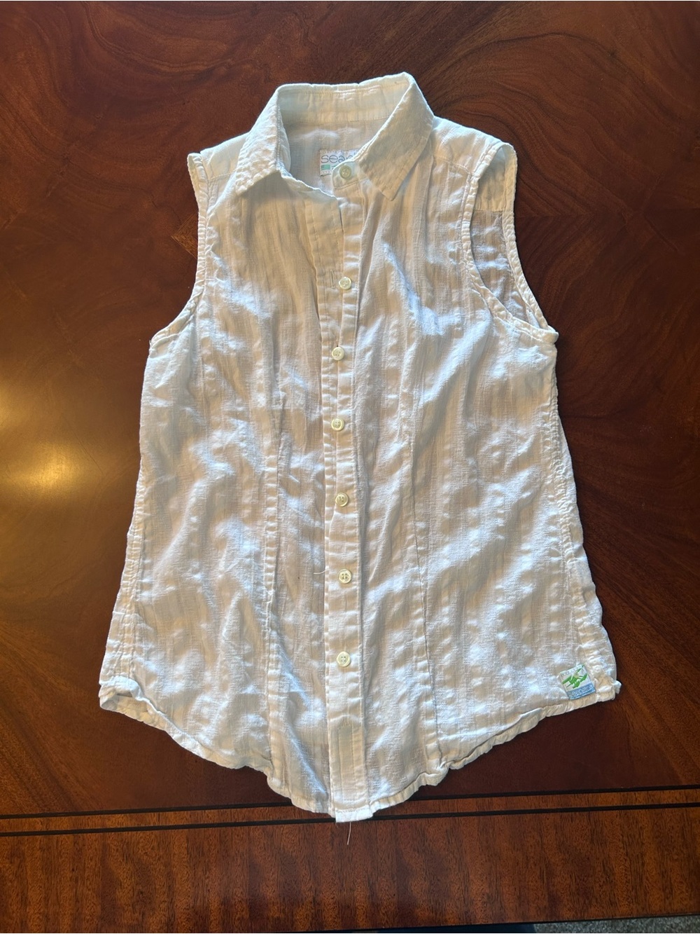 Seaplane Sleeveless Button-Front XS Top in White